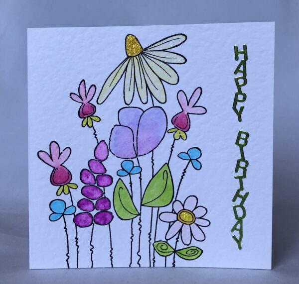 Ditsy Flowers Birthday Card