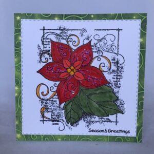 Framed Poinsettia Card