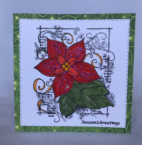 Framed Poinsettia Card