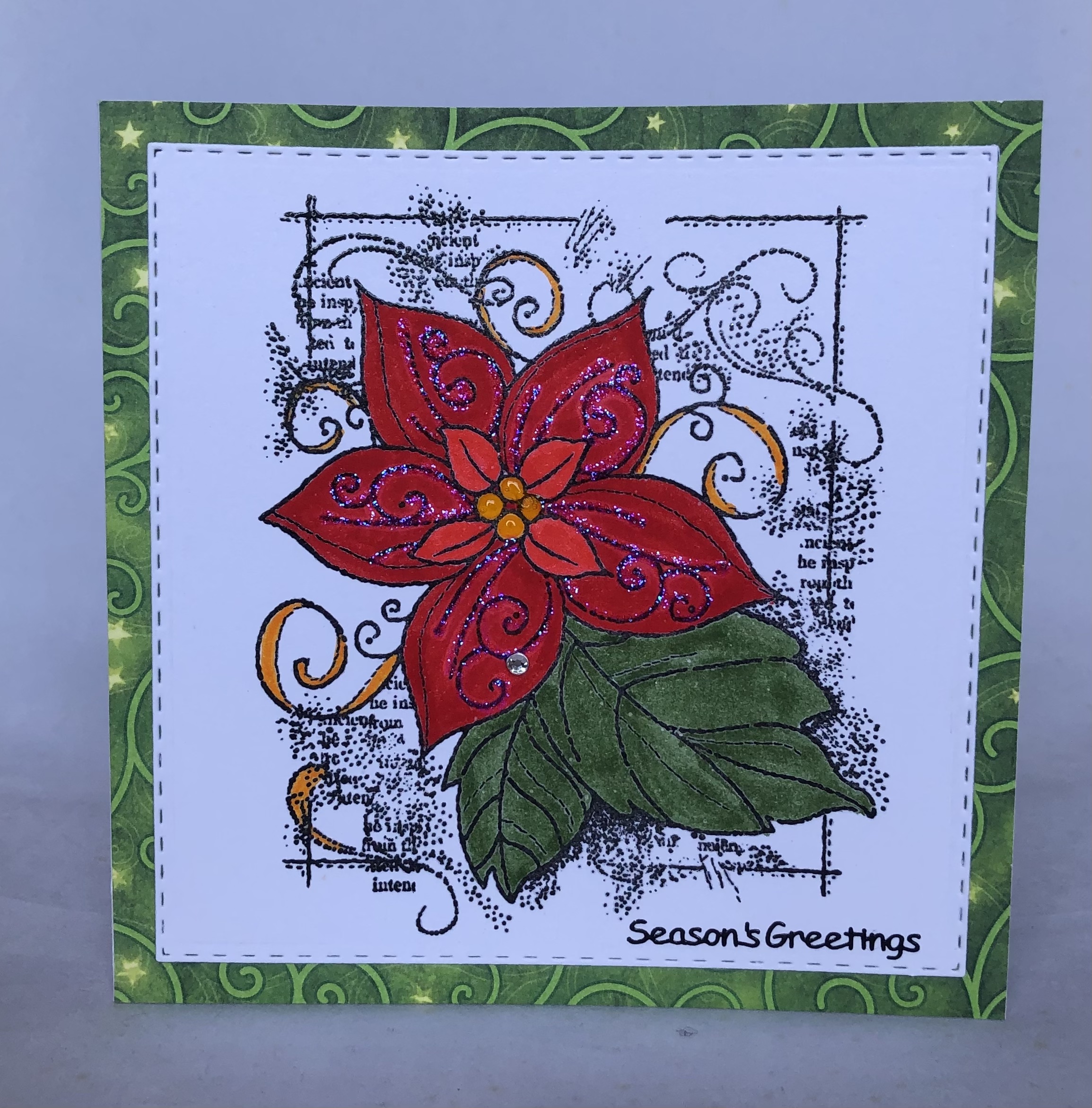 Framed Poinsettia Card - Image 1