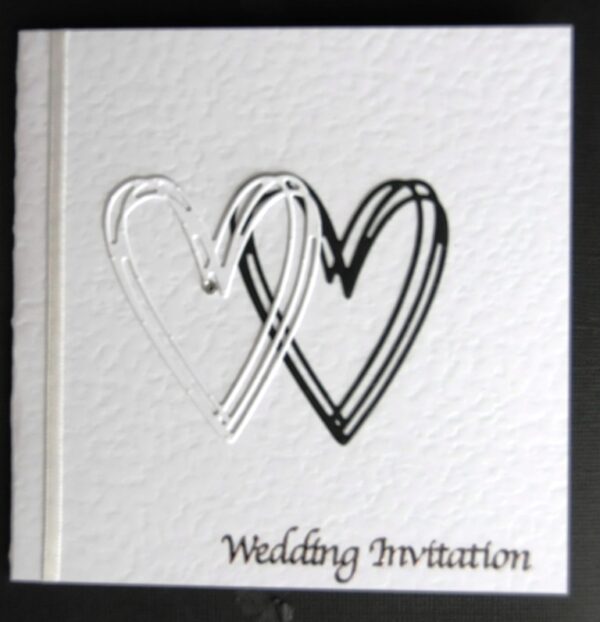 Black And White Hearts Wedding Stationery