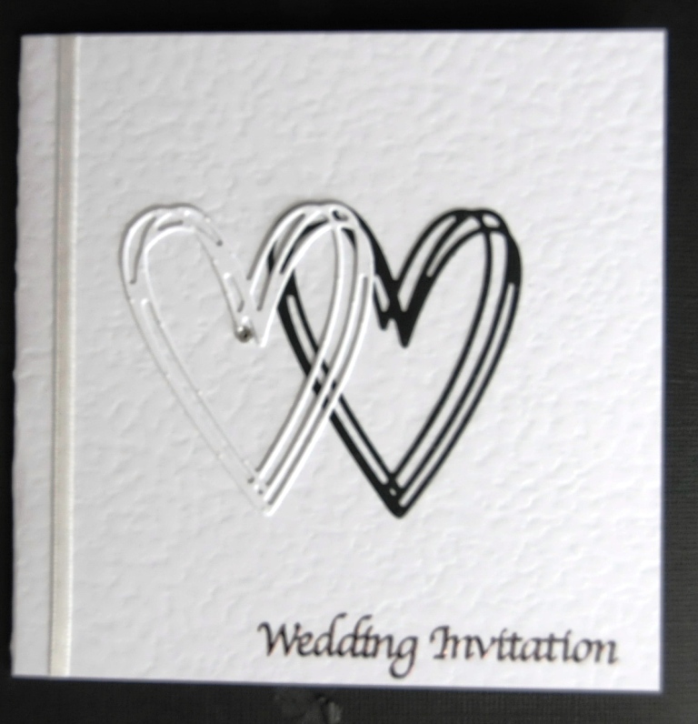 Black And White Hearts Wedding Stationery - Image 1